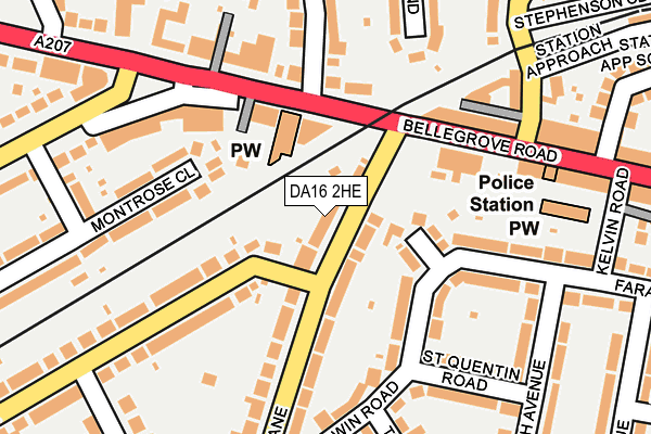 DA16 2HE map - OS OpenMap – Local (Ordnance Survey)