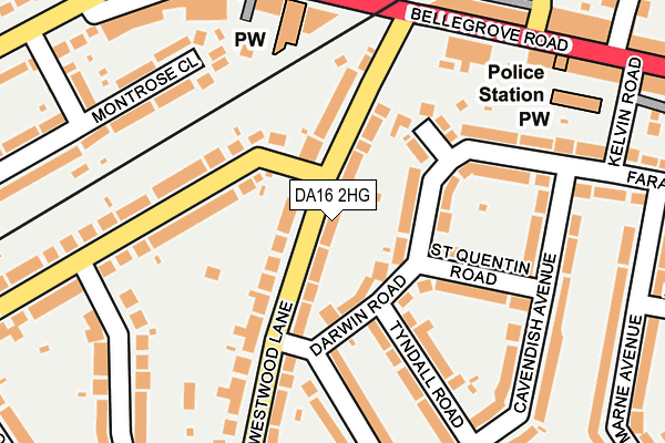 DA16 2HG map - OS OpenMap – Local (Ordnance Survey)
