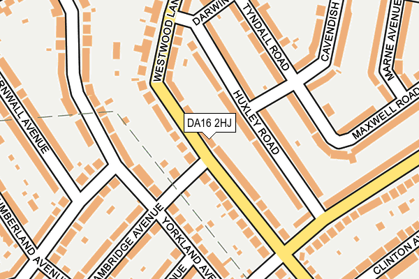DA16 2HJ map - OS OpenMap – Local (Ordnance Survey)