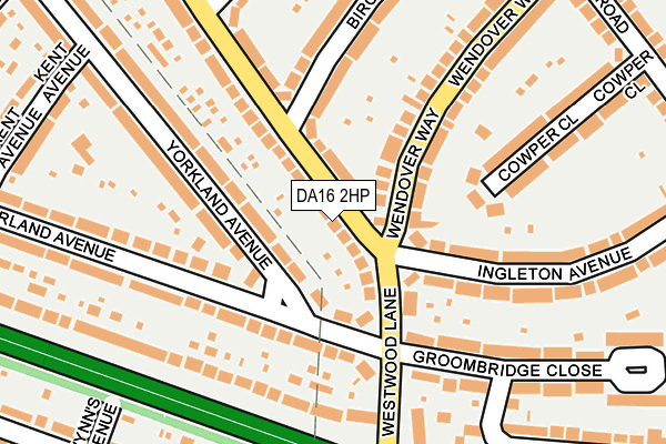 DA16 2HP map - OS OpenMap – Local (Ordnance Survey)