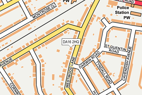 DA16 2HQ map - OS OpenMap – Local (Ordnance Survey)