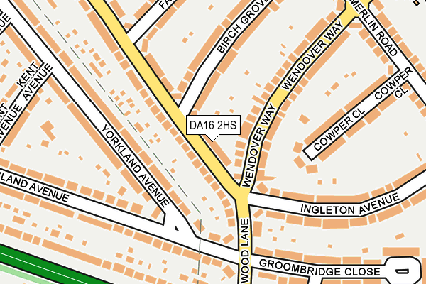 DA16 2HS map - OS OpenMap – Local (Ordnance Survey)