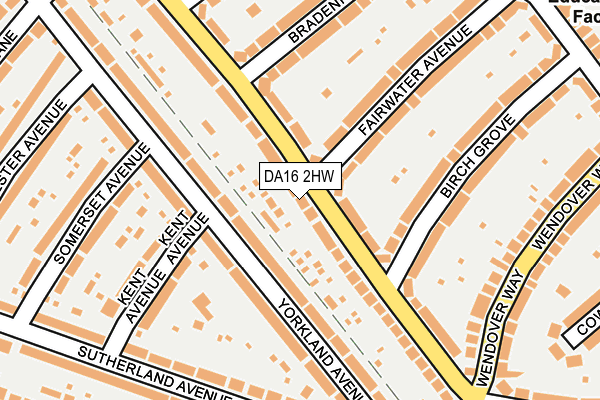 DA16 2HW map - OS OpenMap – Local (Ordnance Survey)
