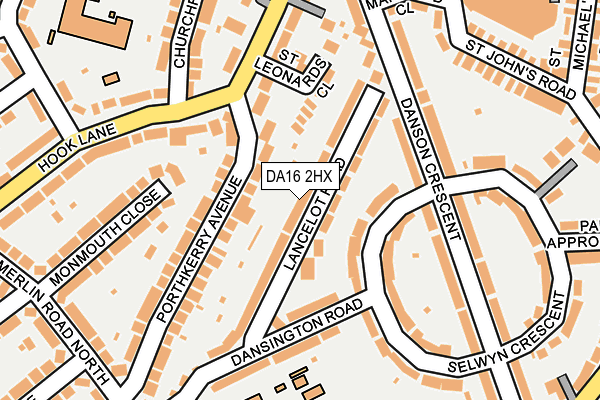 DA16 2HX map - OS OpenMap – Local (Ordnance Survey)