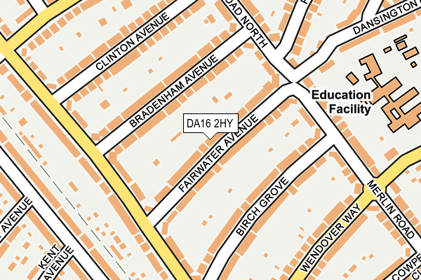 DA16 2HY map - OS OpenMap – Local (Ordnance Survey)
