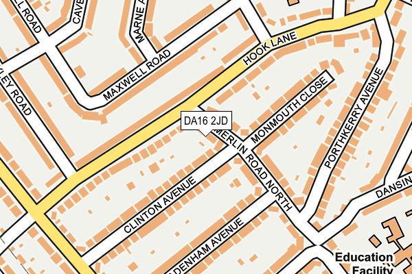 DA16 2JD map - OS OpenMap – Local (Ordnance Survey)
