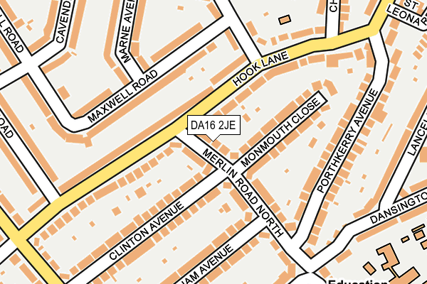 DA16 2JE map - OS OpenMap – Local (Ordnance Survey)