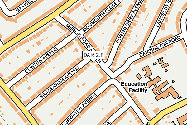 DA16 2JF map - OS OpenMap – Local (Ordnance Survey)