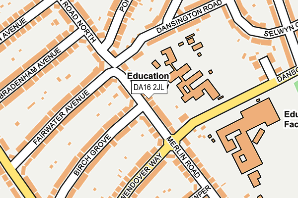 DA16 2JL map - OS OpenMap – Local (Ordnance Survey)
