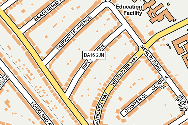 DA16 2JN map - OS OpenMap – Local (Ordnance Survey)