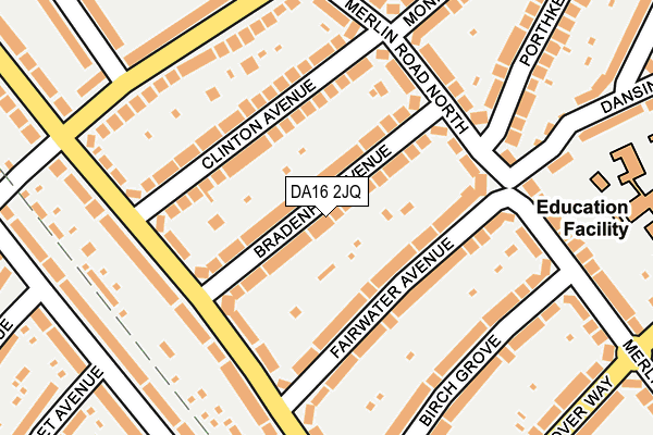 DA16 2JQ map - OS OpenMap – Local (Ordnance Survey)