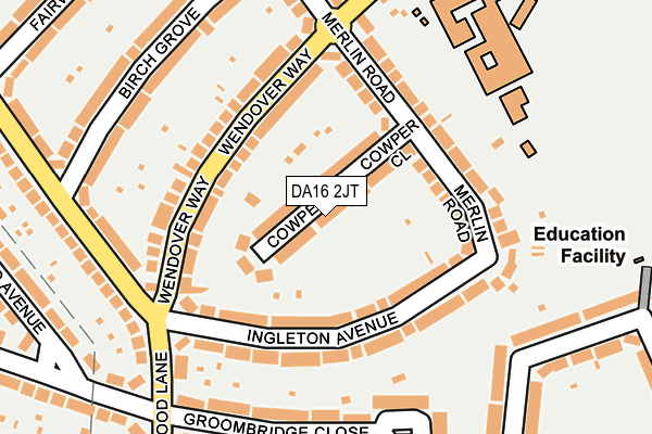 DA16 2JT map - OS OpenMap – Local (Ordnance Survey)