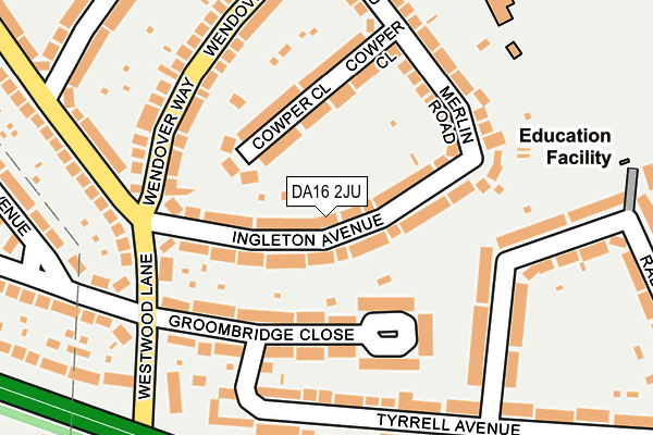 DA16 2JU map - OS OpenMap – Local (Ordnance Survey)