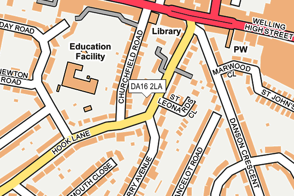 DA16 2LA map - OS OpenMap – Local (Ordnance Survey)