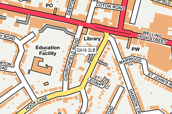 DA16 2LB map - OS OpenMap – Local (Ordnance Survey)