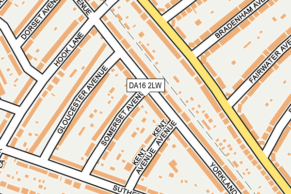 DA16 2LW map - OS OpenMap – Local (Ordnance Survey)