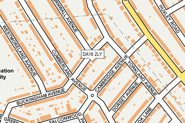 DA16 2LY map - OS OpenMap – Local (Ordnance Survey)
