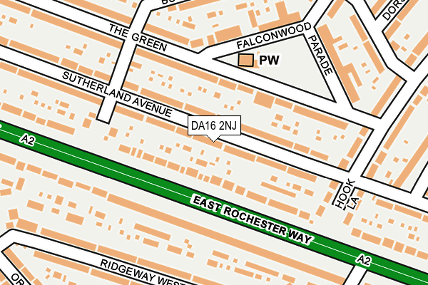 DA16 2NJ map - OS OpenMap – Local (Ordnance Survey)