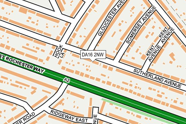 DA16 2NW map - OS OpenMap – Local (Ordnance Survey)