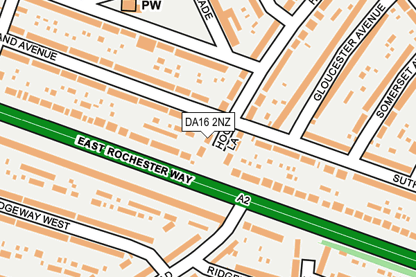DA16 2NZ map - OS OpenMap – Local (Ordnance Survey)