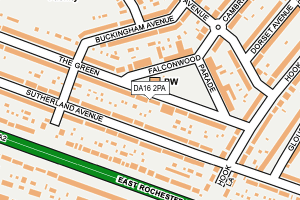 DA16 2PA map - OS OpenMap – Local (Ordnance Survey)