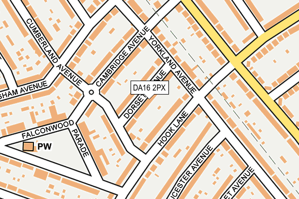 DA16 2PX map - OS OpenMap – Local (Ordnance Survey)