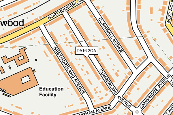 DA16 2QA map - OS OpenMap – Local (Ordnance Survey)