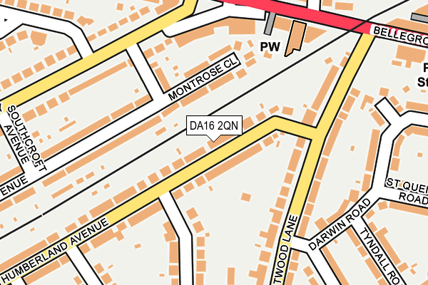 DA16 2QN map - OS OpenMap – Local (Ordnance Survey)