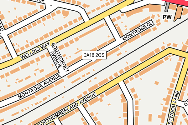 DA16 2QS map - OS OpenMap – Local (Ordnance Survey)
