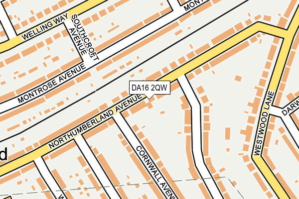 DA16 2QW map - OS OpenMap – Local (Ordnance Survey)