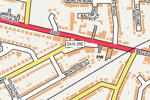 DA16 2RE map - OS OpenMap – Local (Ordnance Survey)