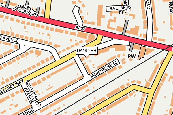 DA16 2RH map - OS OpenMap – Local (Ordnance Survey)