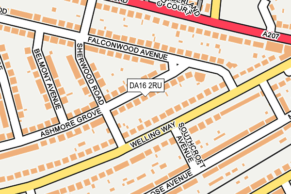 DA16 2RU map - OS OpenMap – Local (Ordnance Survey)