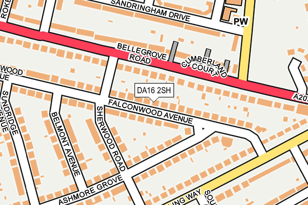 DA16 2SH map - OS OpenMap – Local (Ordnance Survey)