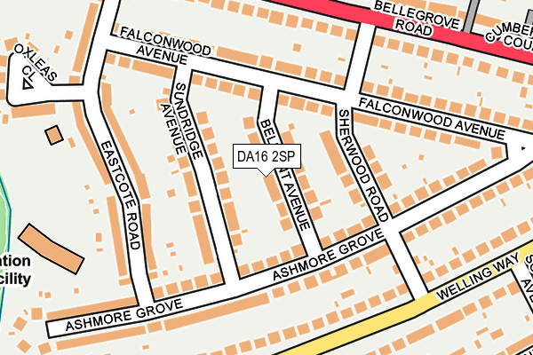 DA16 2SP map - OS OpenMap – Local (Ordnance Survey)