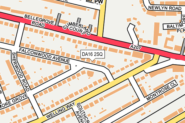 DA16 2SQ map - OS OpenMap – Local (Ordnance Survey)