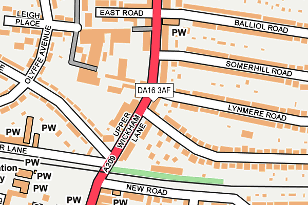 DA16 3AF map - OS OpenMap – Local (Ordnance Survey)