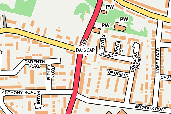 DA16 3AP map - OS OpenMap – Local (Ordnance Survey)