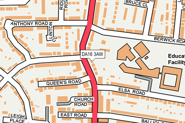 DA16 3AW map - OS OpenMap – Local (Ordnance Survey)