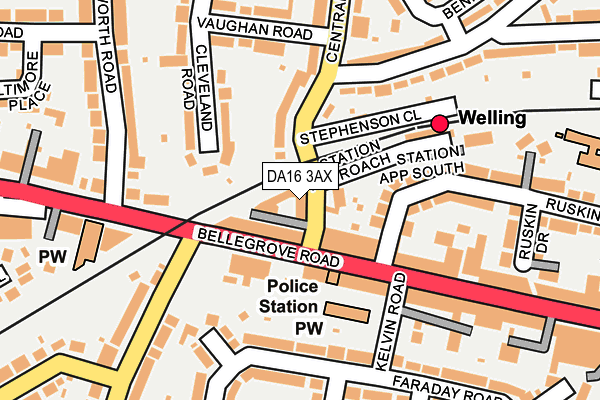 DA16 3AX map - OS OpenMap – Local (Ordnance Survey)