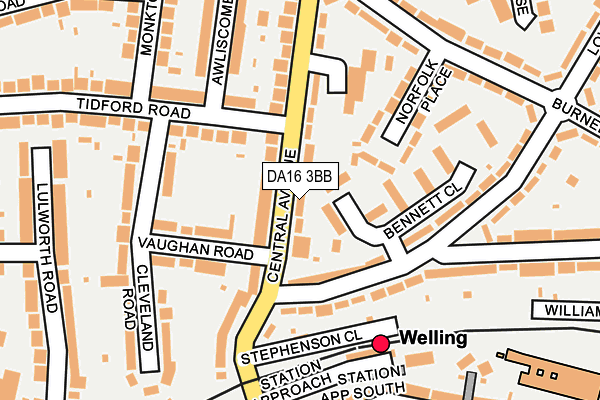 DA16 3BB map - OS OpenMap – Local (Ordnance Survey)