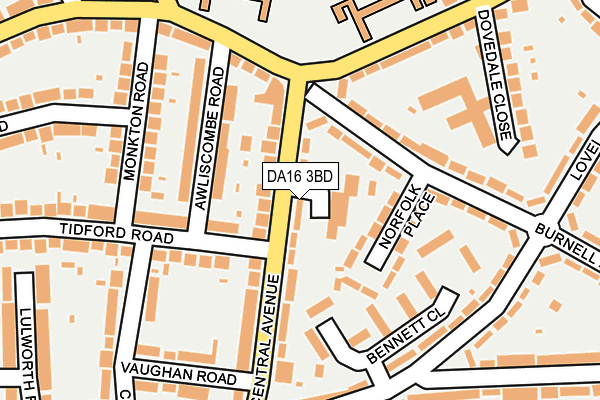 DA16 3BD map - OS OpenMap – Local (Ordnance Survey)
