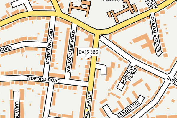 DA16 3BG map - OS OpenMap – Local (Ordnance Survey)