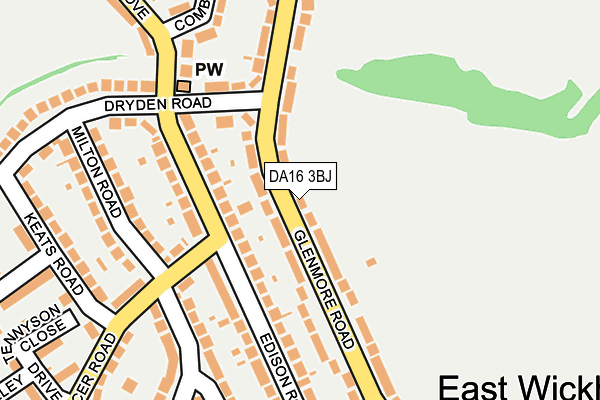 DA16 3BJ map - OS OpenMap – Local (Ordnance Survey)