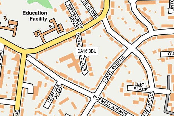 DA16 3BU map - OS OpenMap – Local (Ordnance Survey)