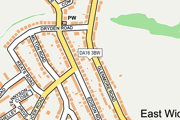 DA16 3BW map - OS OpenMap – Local (Ordnance Survey)