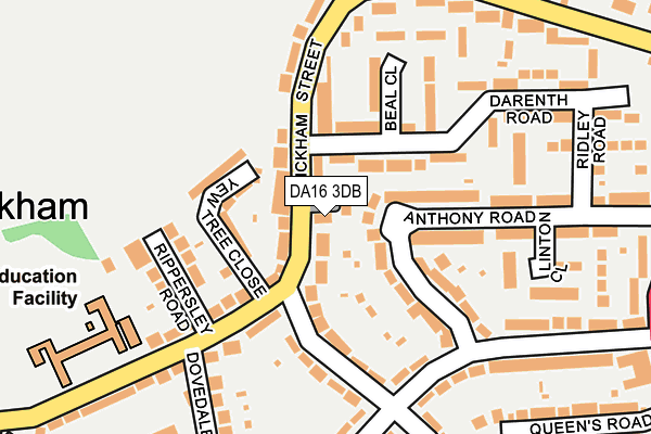 DA16 3DB map - OS OpenMap – Local (Ordnance Survey)