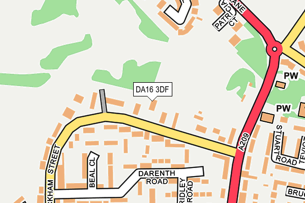 DA16 3DF map - OS OpenMap – Local (Ordnance Survey)