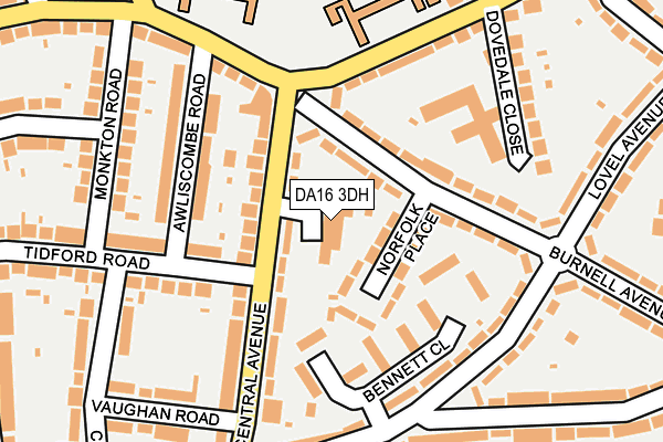 DA16 3DH map - OS OpenMap – Local (Ordnance Survey)