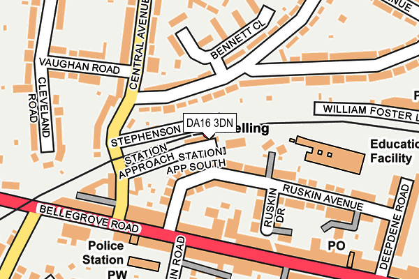 DA16 3DN map - OS OpenMap – Local (Ordnance Survey)